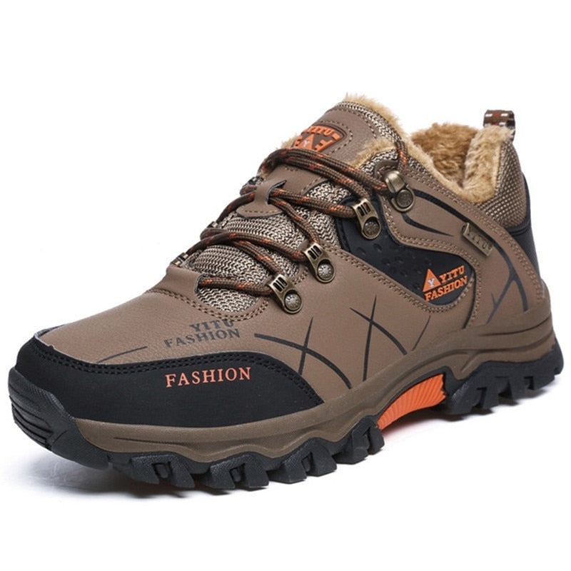 Winter-Schneestiefel für Herren, wasserdichte Ledersneaker