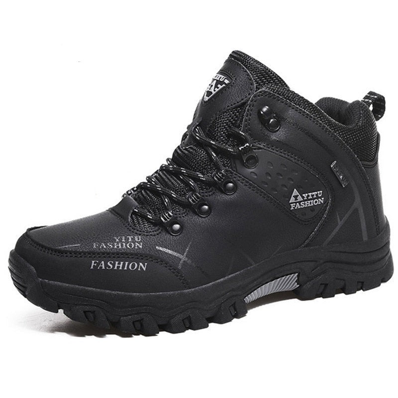 Winter-Schneestiefel für Herren, wasserdichte Ledersneaker