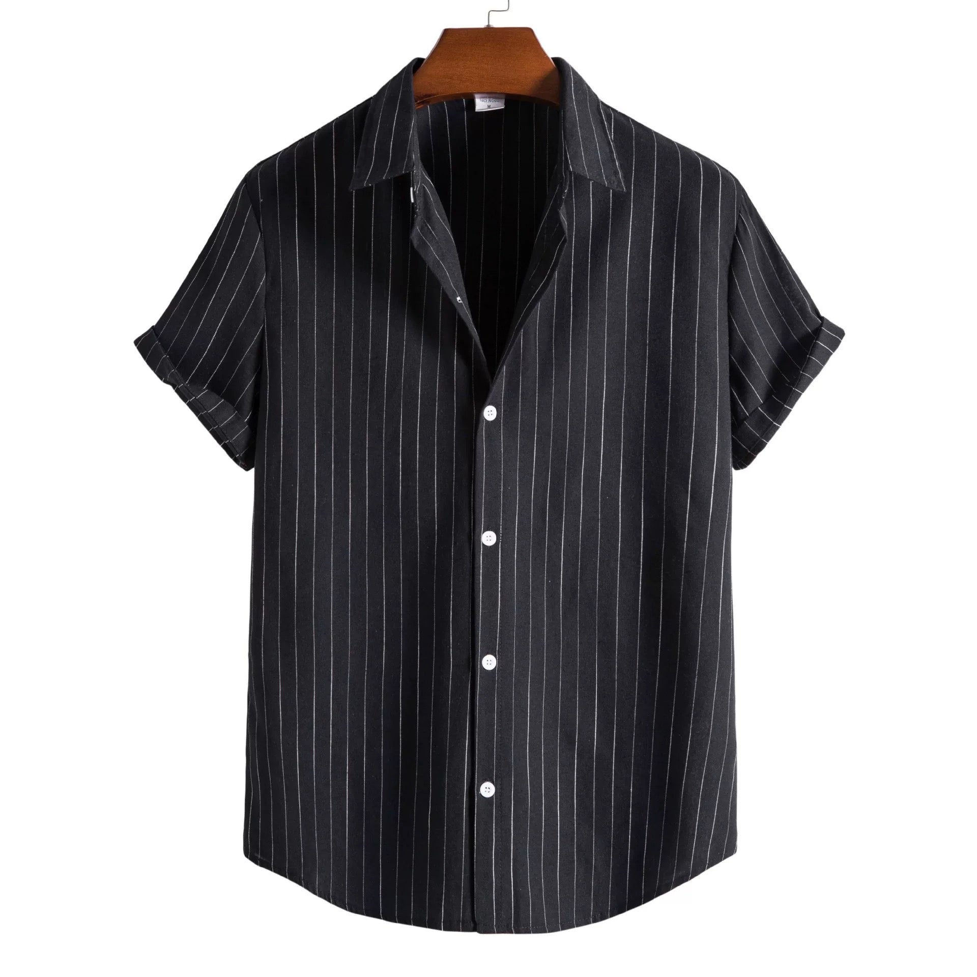 Kurzärmeliges Herren Hemd – Elegantes Nadelstreifen Shirt für Büro & Freizeit