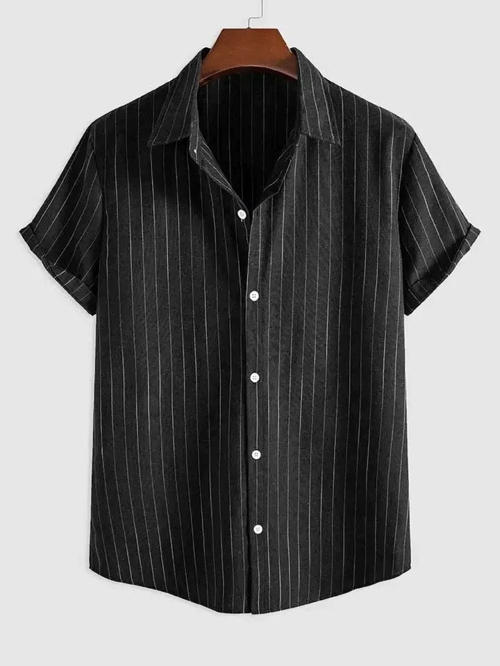 Kurzärmeliges Herren Hemd – Elegantes Nadelstreifen Shirt für Büro & Freizeit