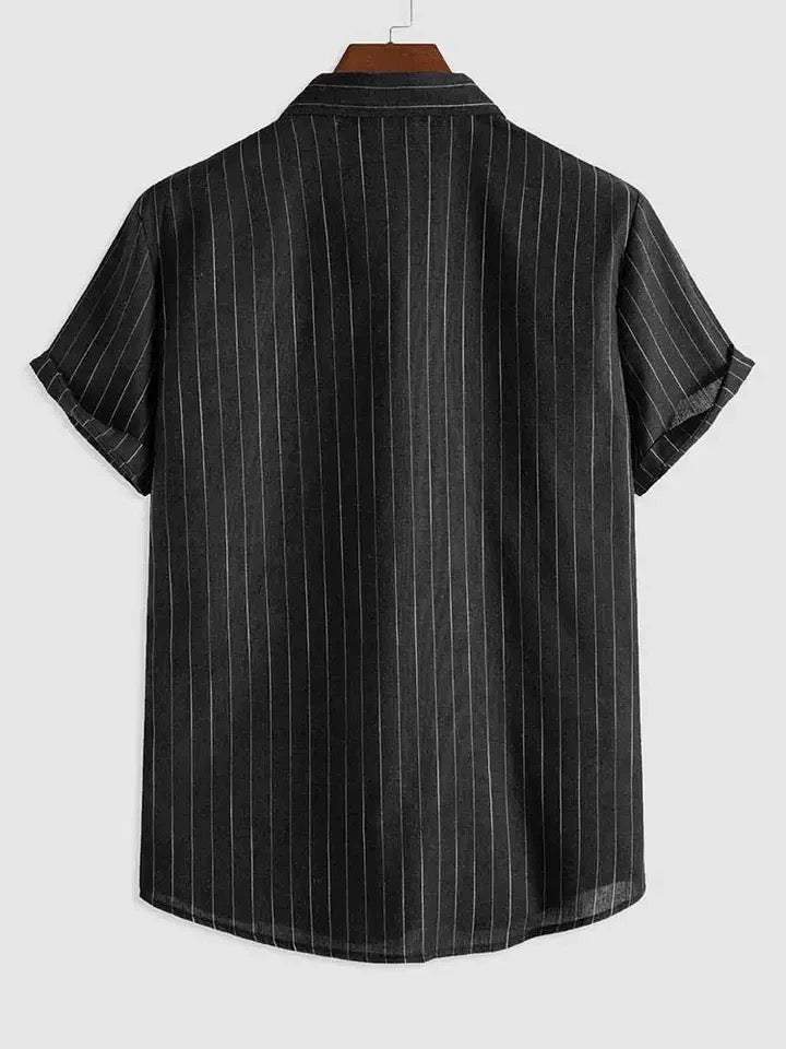Kurzärmeliges Herren Hemd – Elegantes Nadelstreifen Shirt für Büro & Freizeit