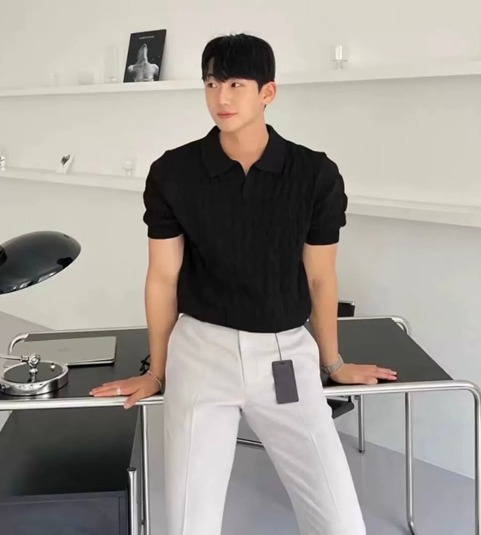 Lasso Herren-Poloshirt – Gemustertes Design, Atmungsaktiv & Stilvoll für Freizeit & Büro
