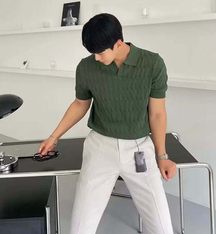Lasso Herren-Poloshirt – Gemustertes Design, Atmungsaktiv & Stilvoll für Freizeit & Büro