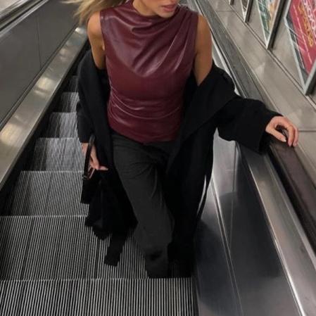 Arelyz | Stilvolles, lässiges Ledertop für Damen