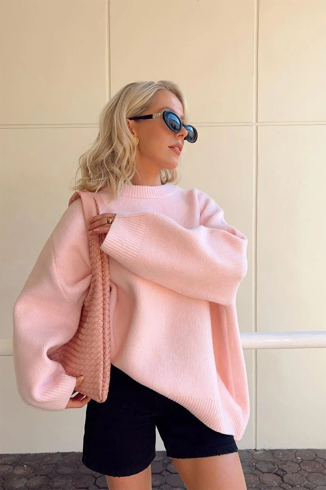 Nikola | Gemütlicher Oversized-Pinker Pullover für Damen
