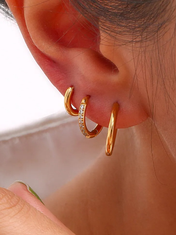 Jordyn | Goldene Zirconia Creolen