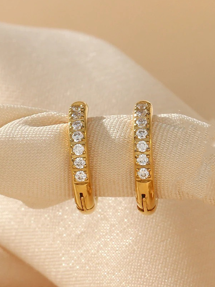 Jordyn | Goldene Zirconia Creolen