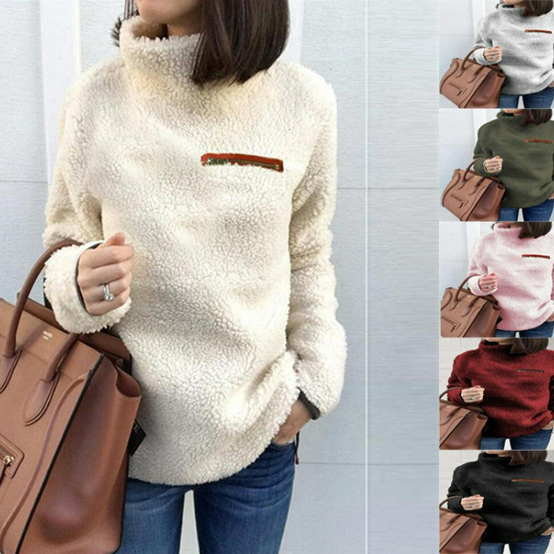 Ludgere | Winter Super weich und bequem solide Farbe Rollkragenpullover Frauen