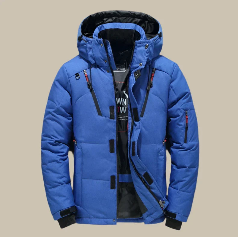 Wasserdichte Herren-Winterjacke mit Kapuze