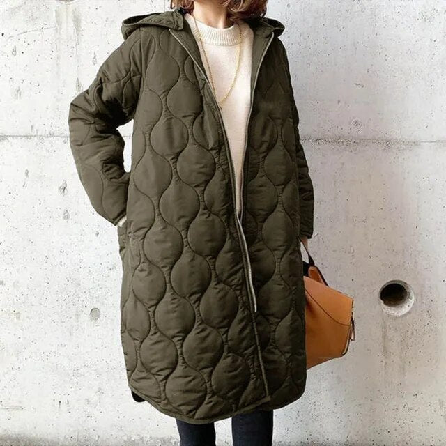 Lange Wattierte Daunenjacke