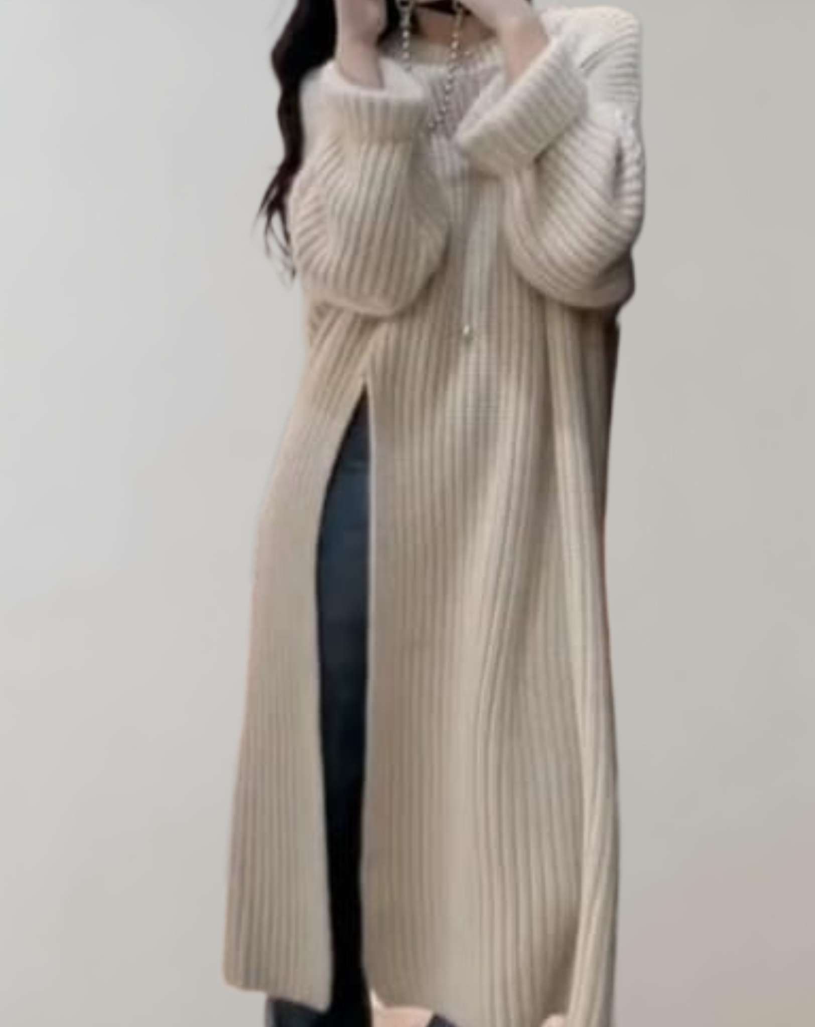 Madelyn - Langer und übergroßer Strickpullover
