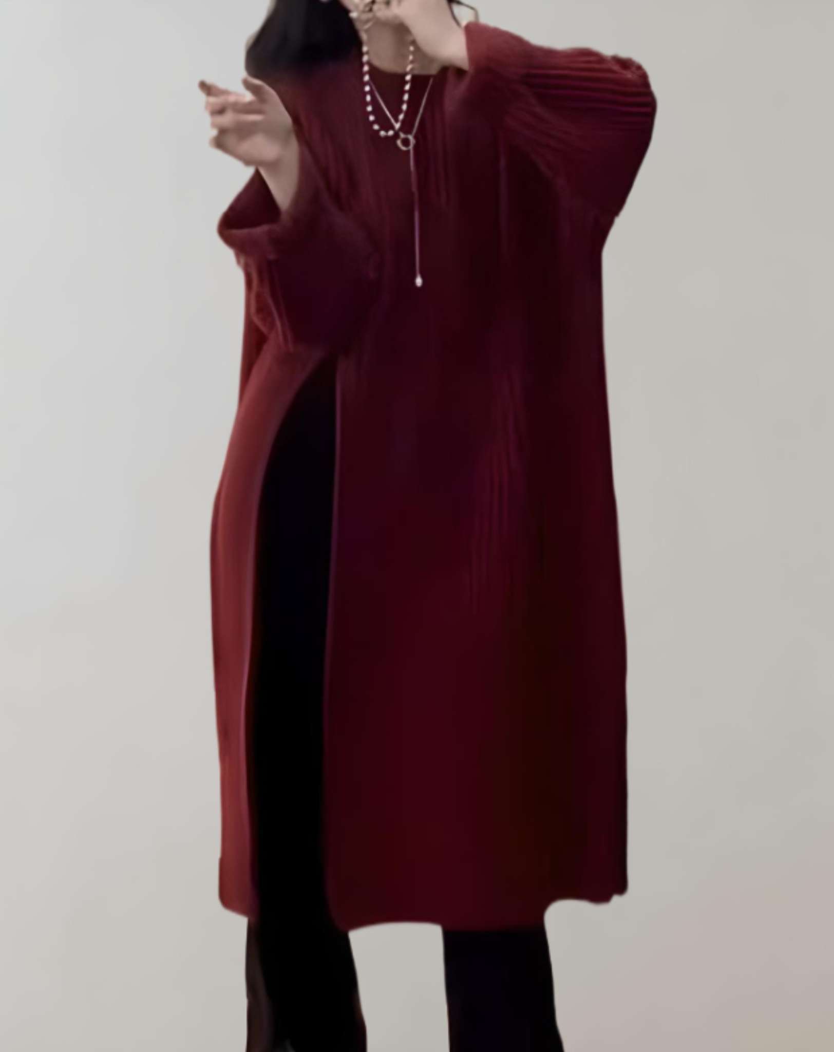 Madelyn - Langer und übergroßer Strickpullover