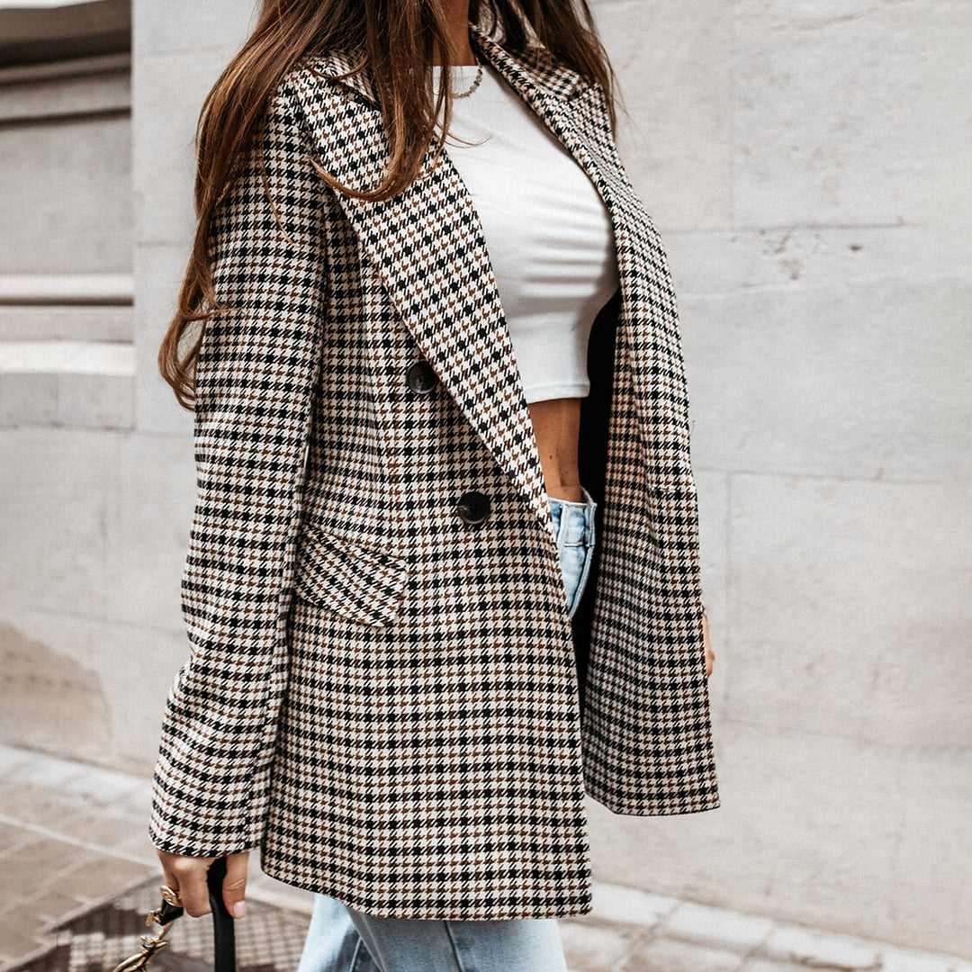 Zendaya | Klassischer eleganter Blazer im Karomuster