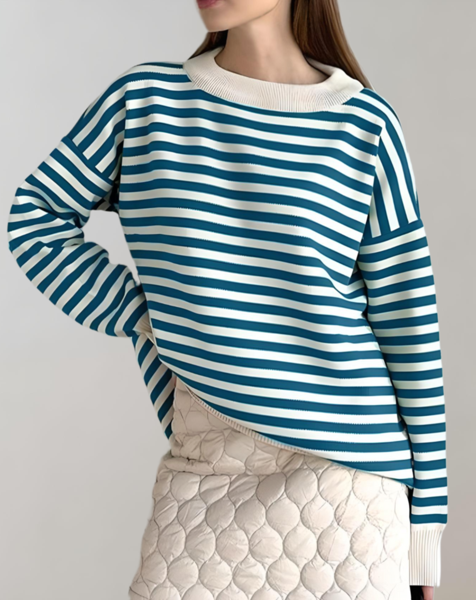 Erica - Lässiger Gestreifter Oversized-Winterpullover für Damen