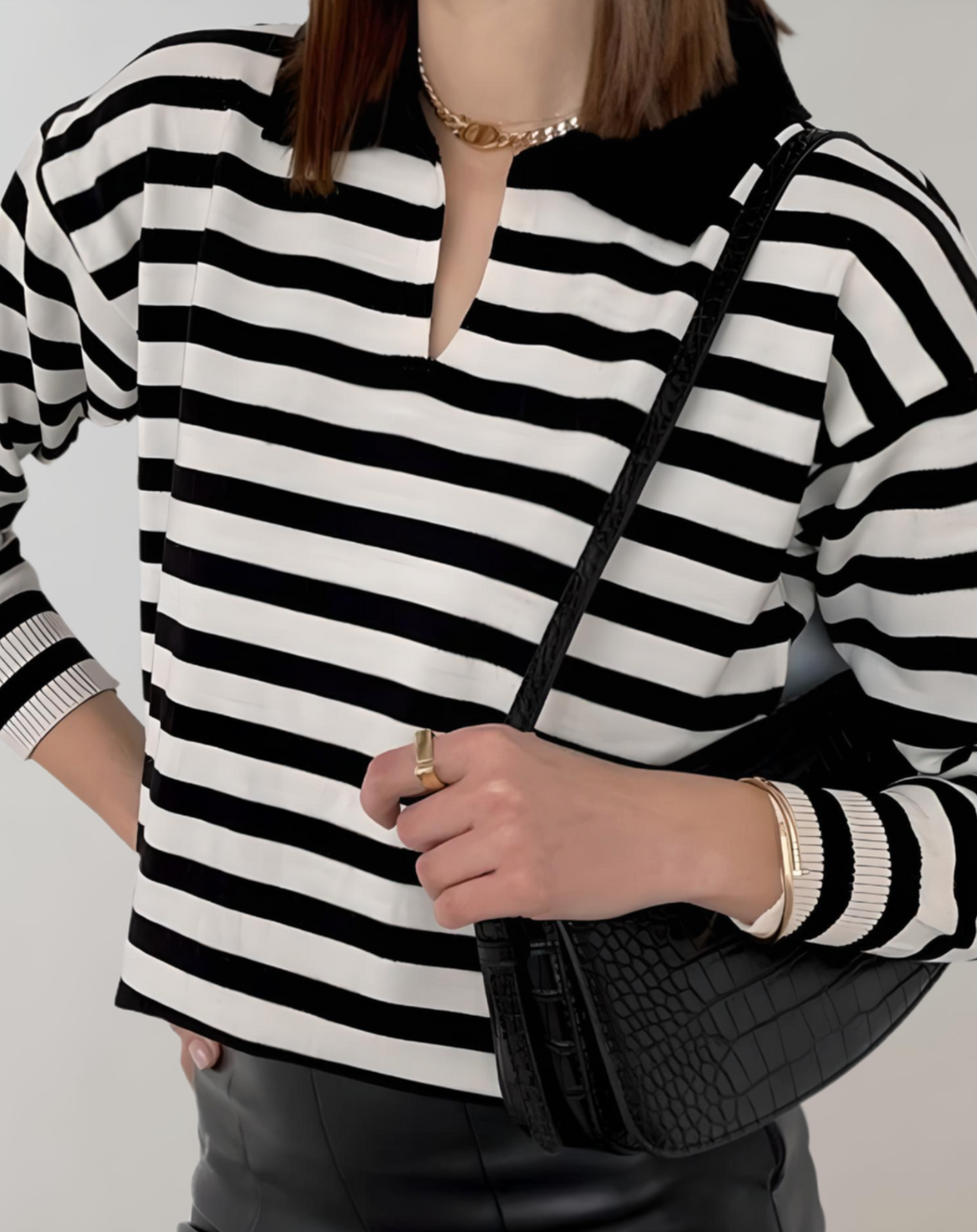 Erica - Lässiger Gestreifter Oversized-Winterpullover für Damen