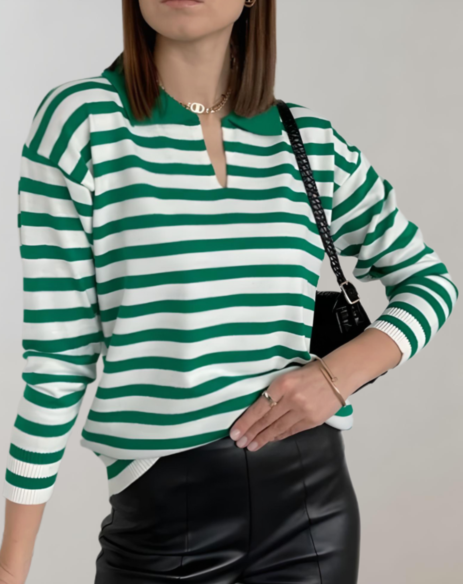 Erica - Lässiger Gestreifter Oversized-Winterpullover für Damen