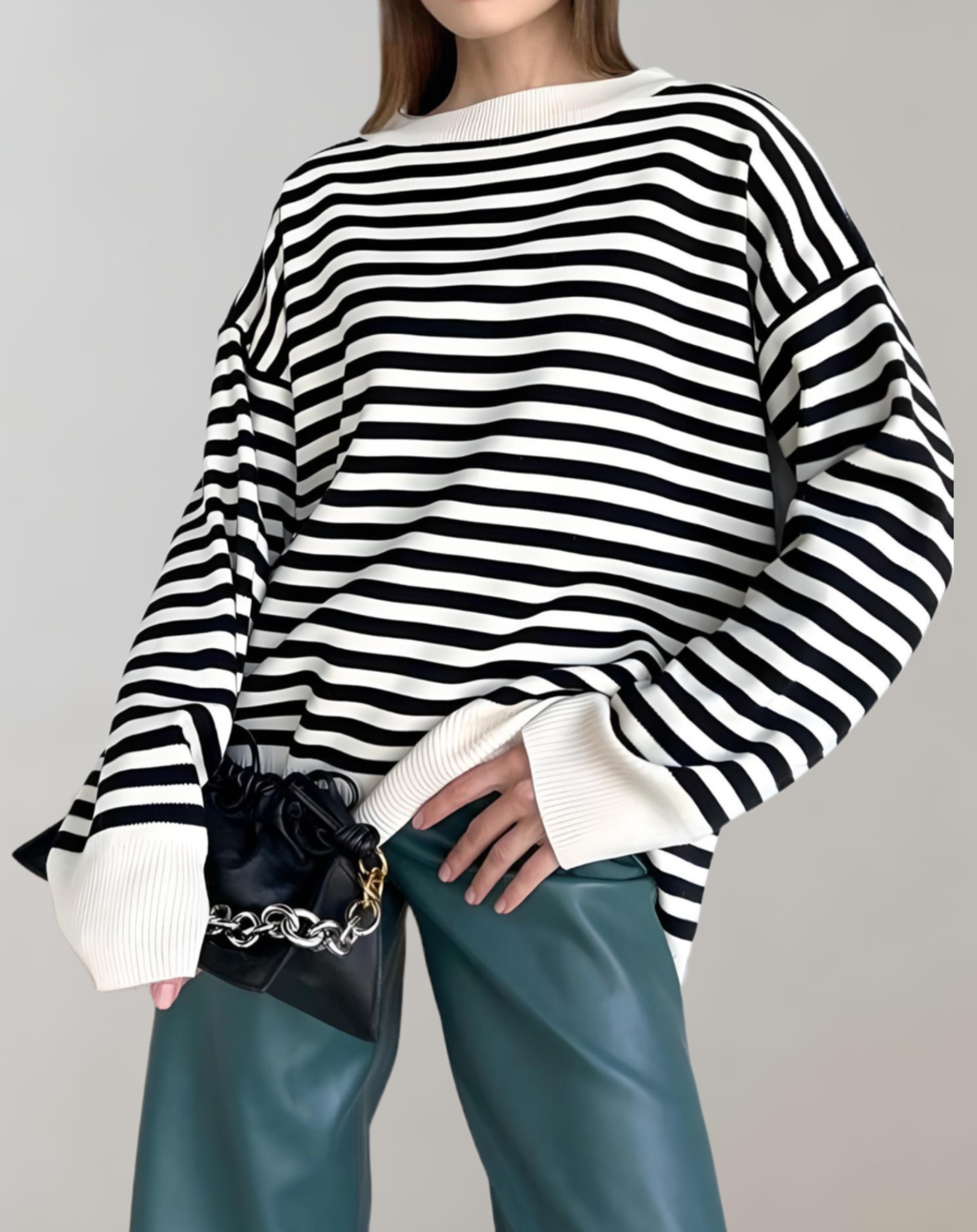 Erica - Lässiger Gestreifter Oversized-Winterpullover für Damen