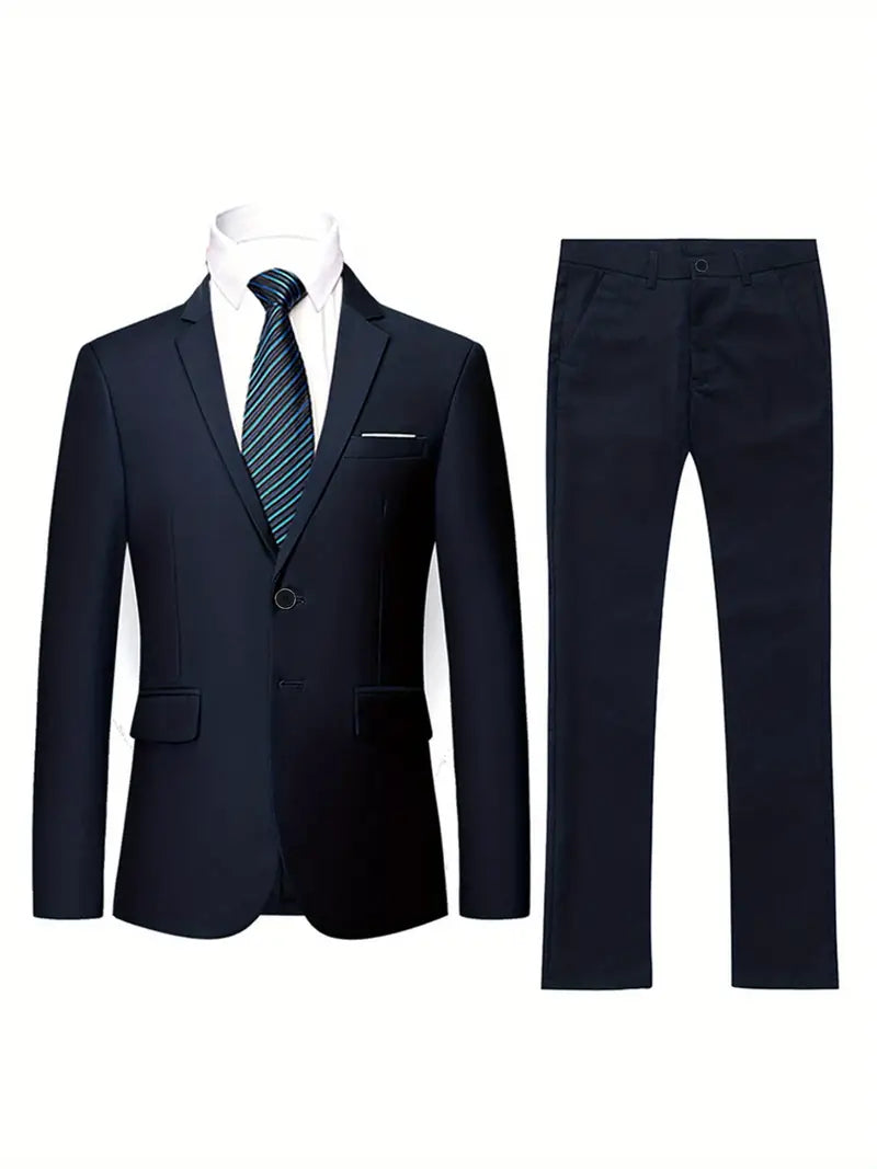 Anzugsjacken mit klassischem Revers und Slim Fit-Hosen-Set