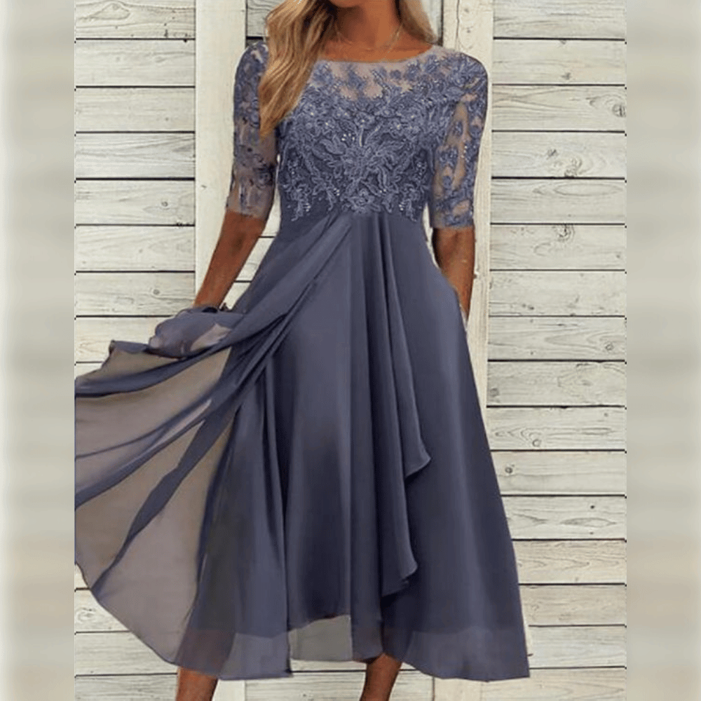 Wiebke | Elegantes bequemes Damen Midikleid