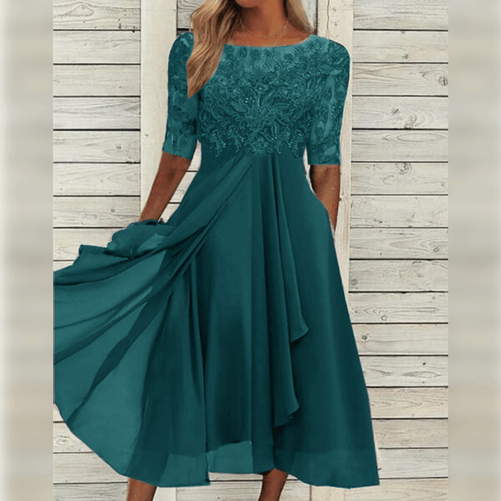Wiebke | Elegantes bequemes Damen Midikleid