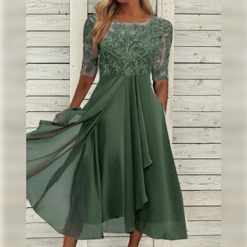 Wiebke | Elegantes bequemes Damen Midikleid