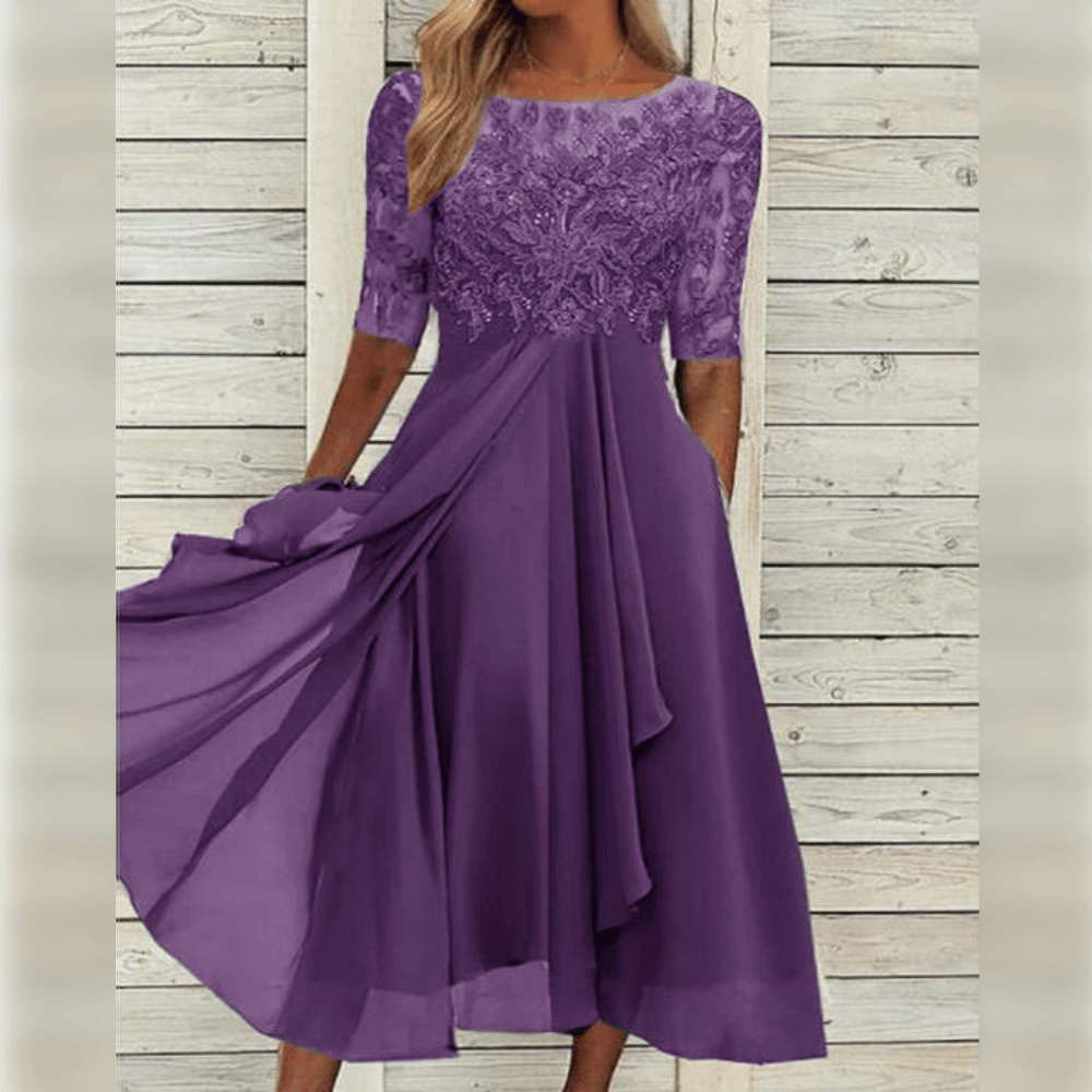 Wiebke | Elegantes bequemes Damen Midikleid