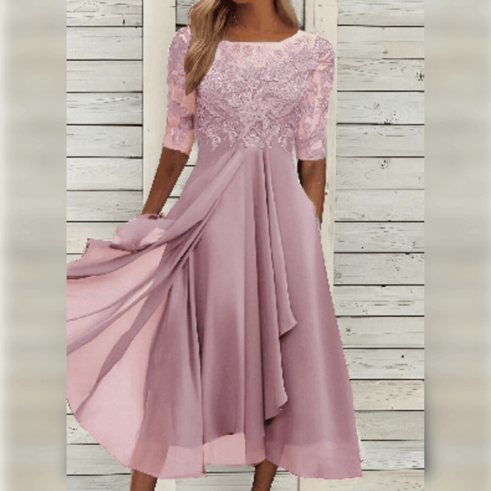 Wiebke | Elegantes bequemes Damen Midikleid