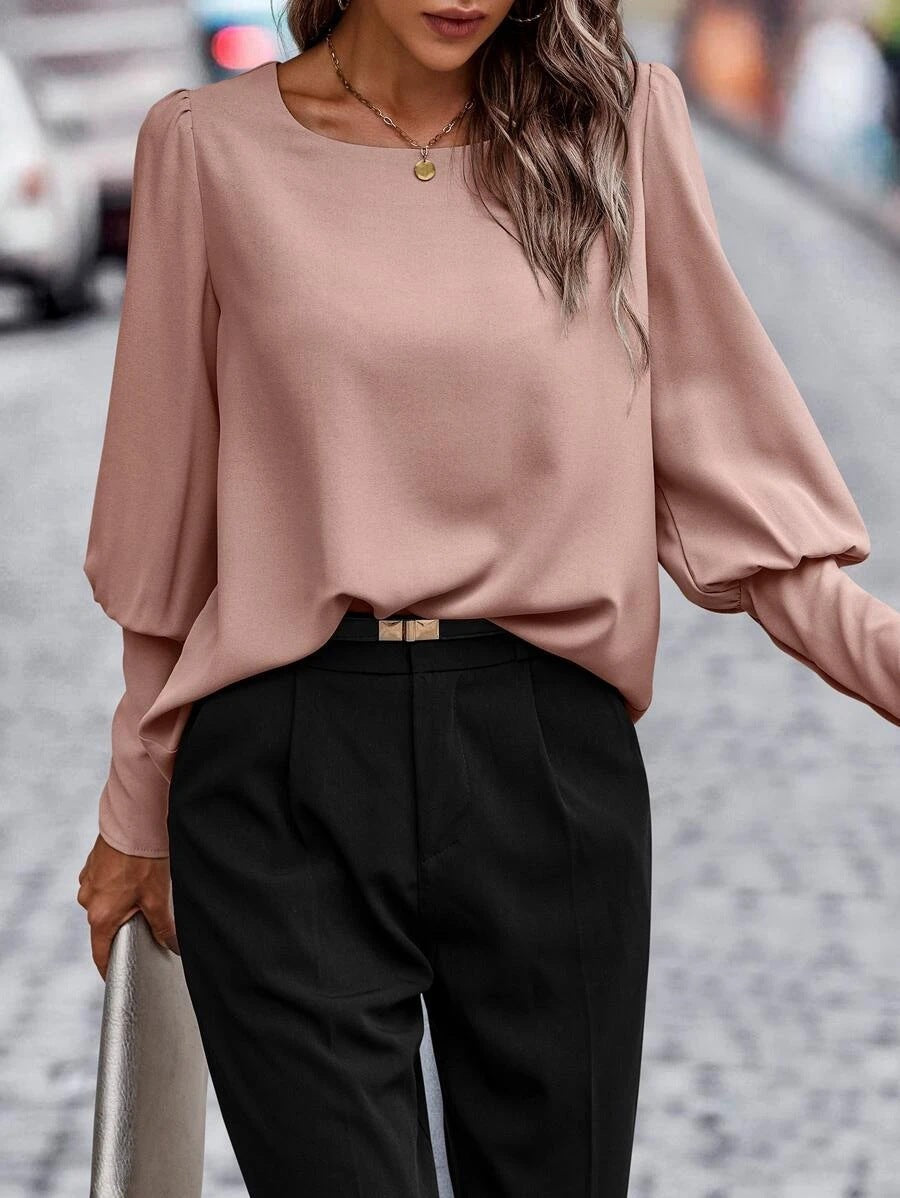 Lucille - Stilvolle und Bequeme O-Ausschnitt-Bluse für den Frühling für Damen