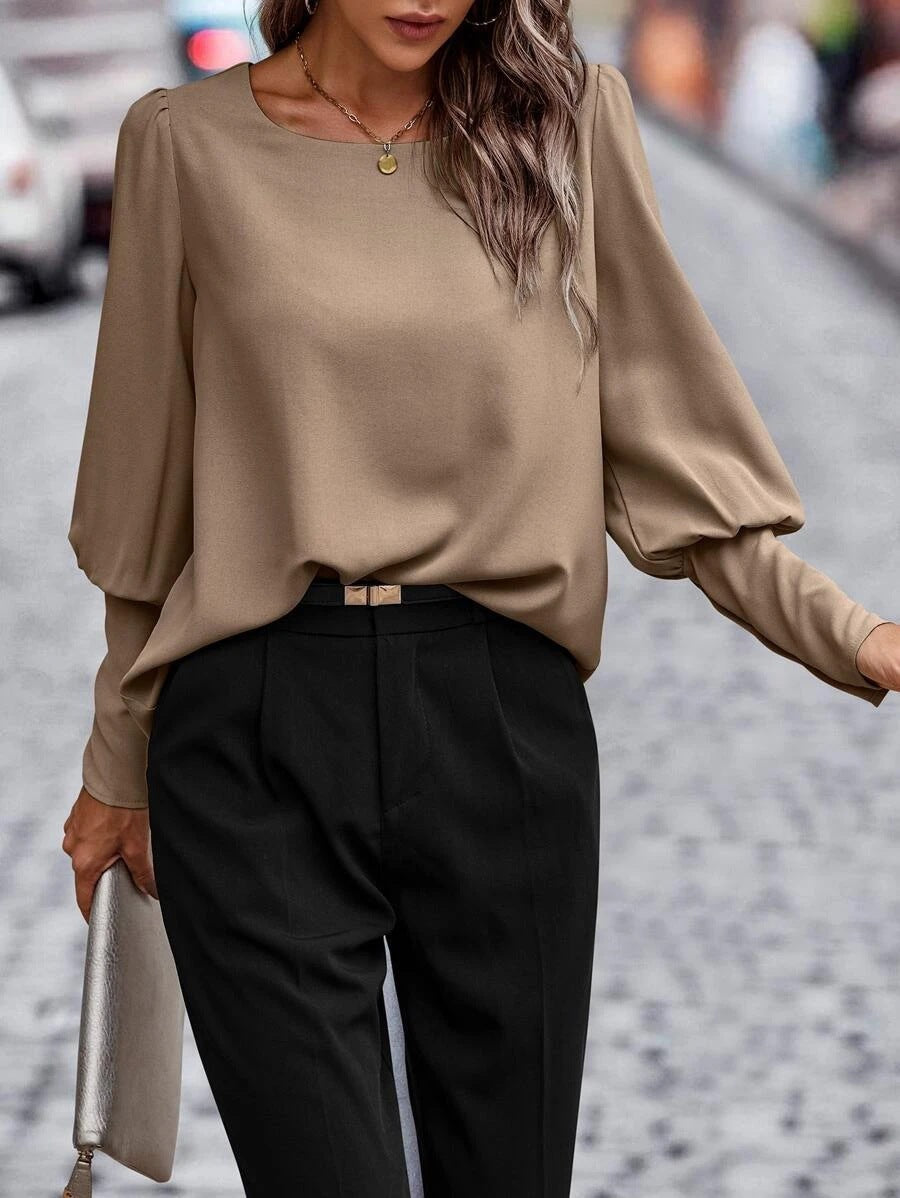 Lucille - Stilvolle und Bequeme O-Ausschnitt-Bluse für den Frühling für Damen