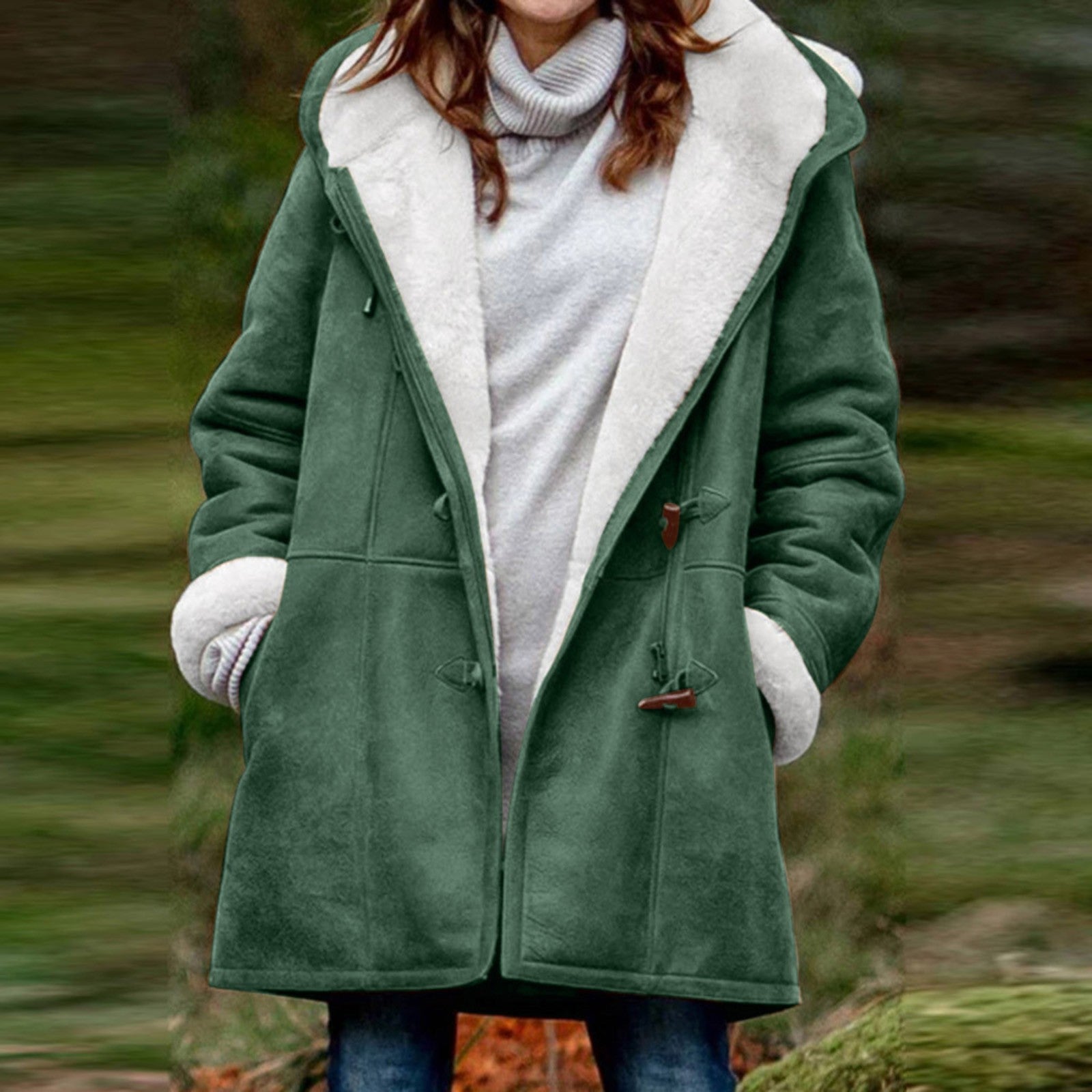 Vintage Duffle Jacke mit Kapuze