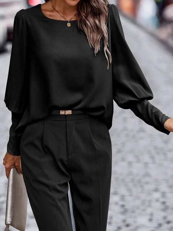 Lucille - Stilvolle und Bequeme O-Ausschnitt-Bluse für den Frühling für Damen