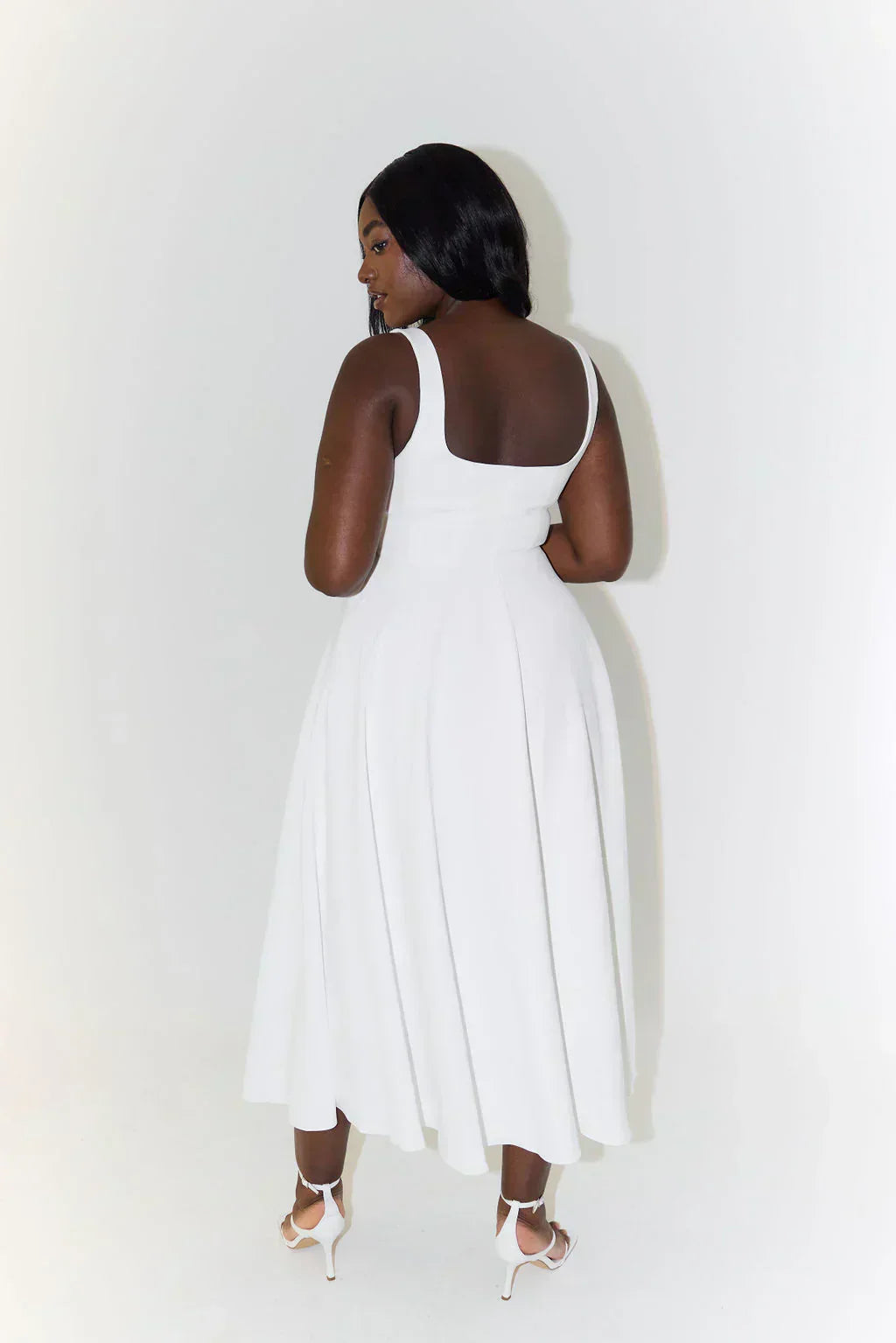 Midi-Kleid mit Hoher Taille