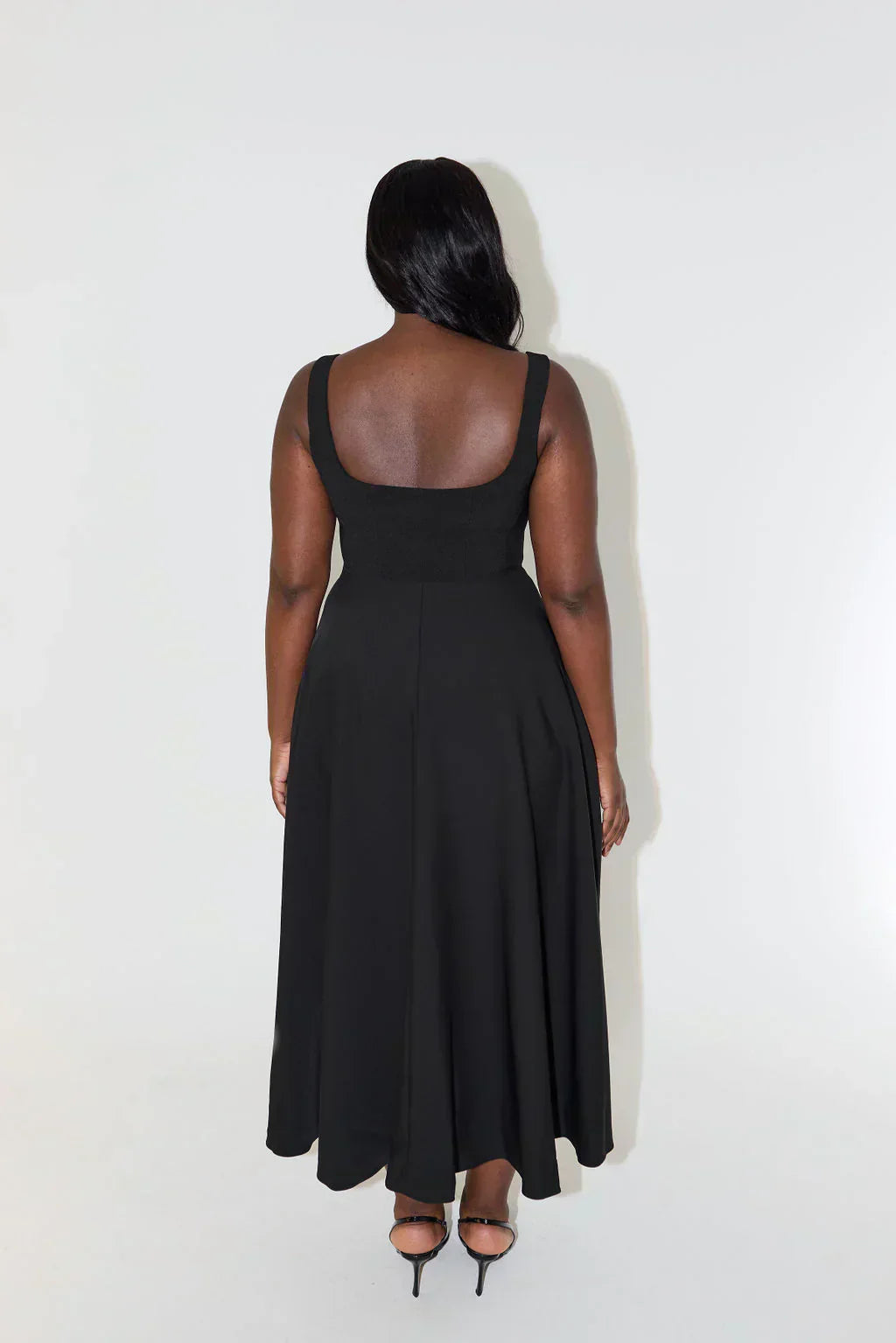 Midi-Kleid mit Hoher Taille