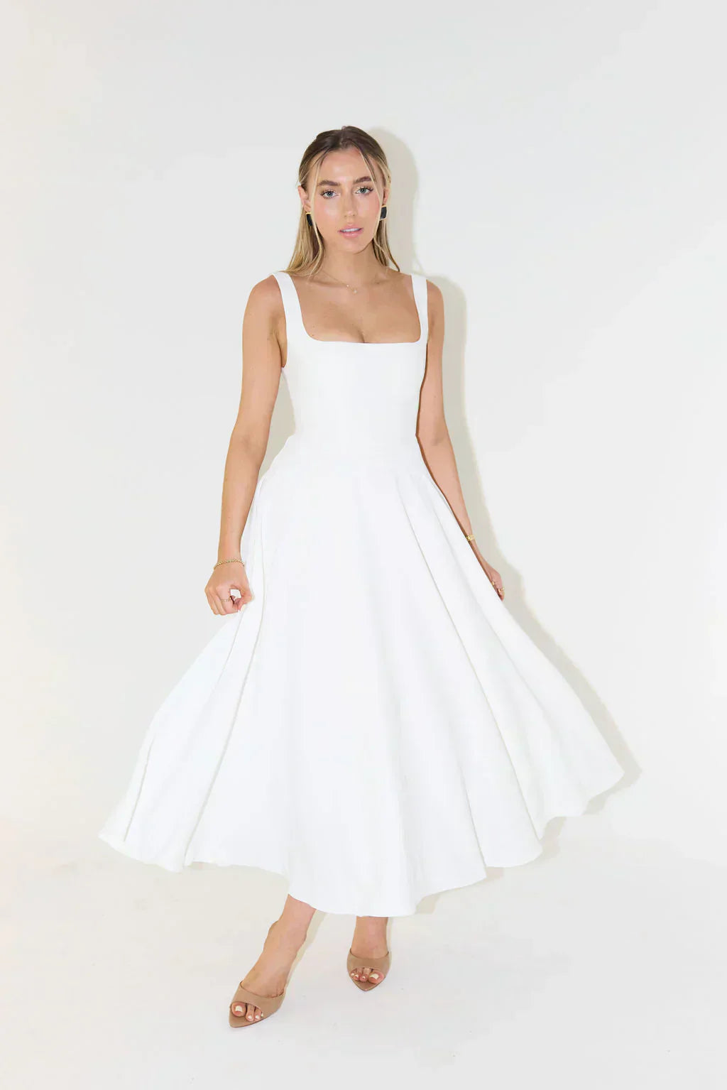 Midi-Kleid mit Hoher Taille