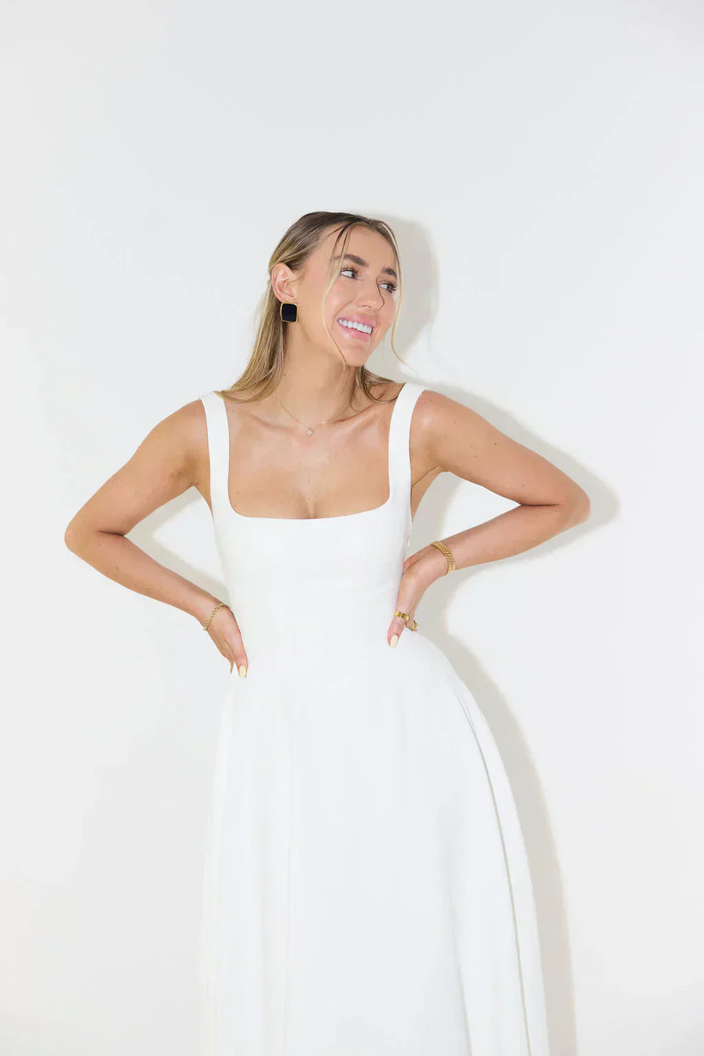 Midi-Kleid mit Hoher Taille