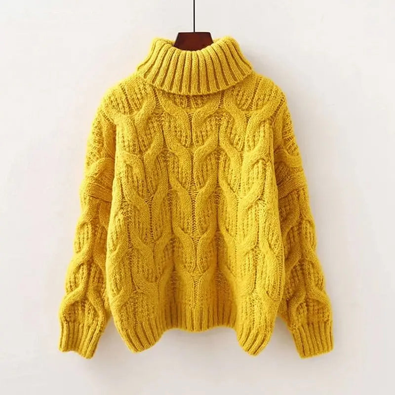 Zopfmuster-Strickpullover für Damen
