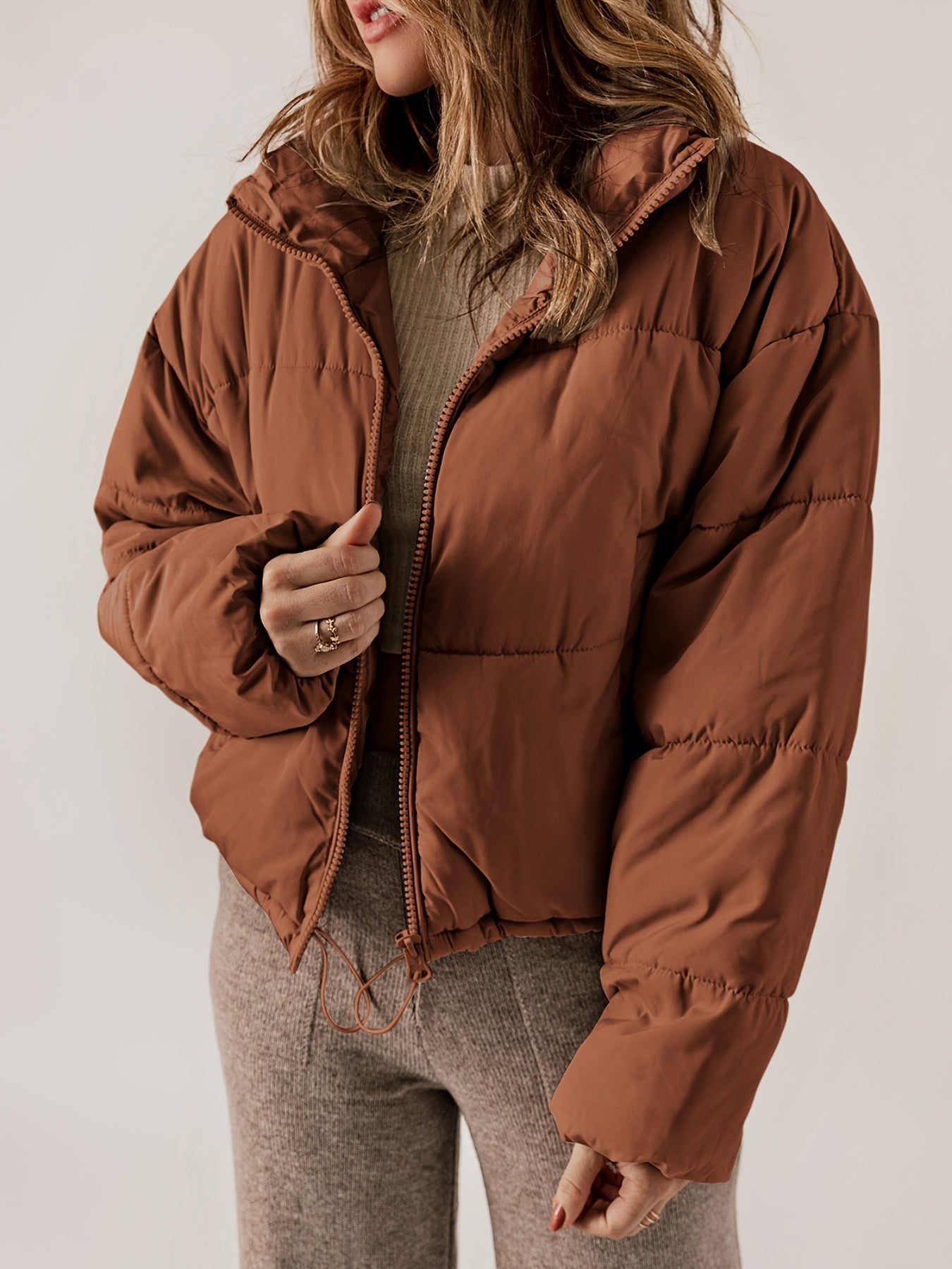Elegante Damen-Steppjacke mit Reißverschluss - Lässige Alltagsjacke für Sie
