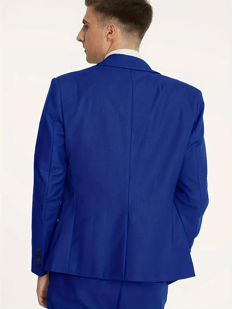 Formales 3-teiliges Set, Smokingjacke mit einem Knopf, einreihige Weste und Hose für Herren