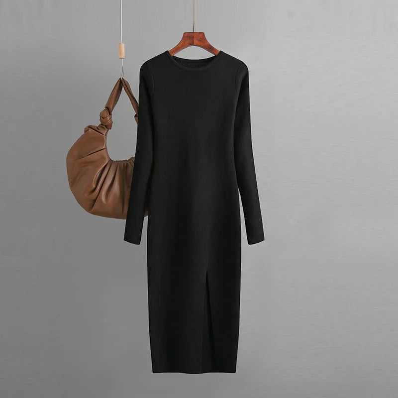 Langärmeliges Bodycon-Pulloverkleid für Damen