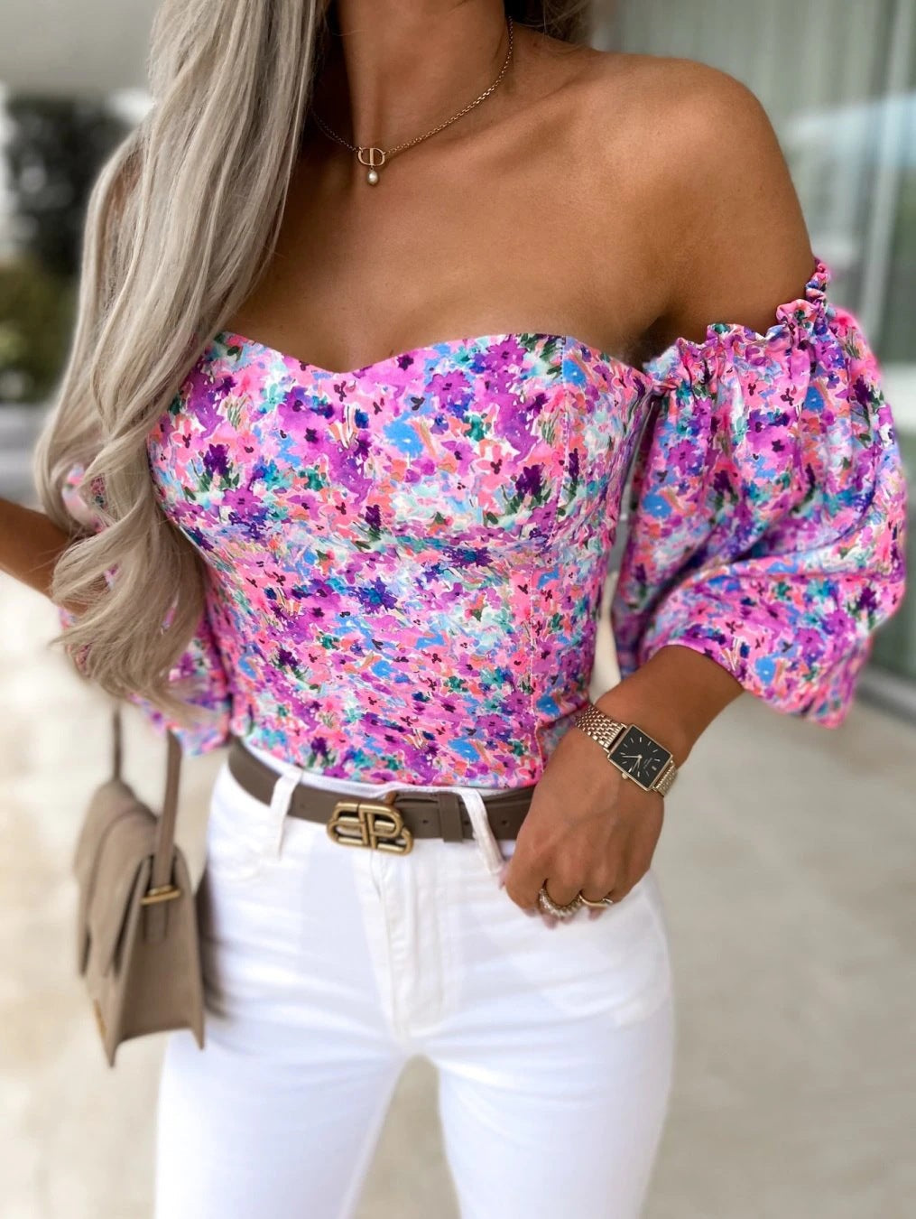 Lara | Florale Bluse mit Trägern