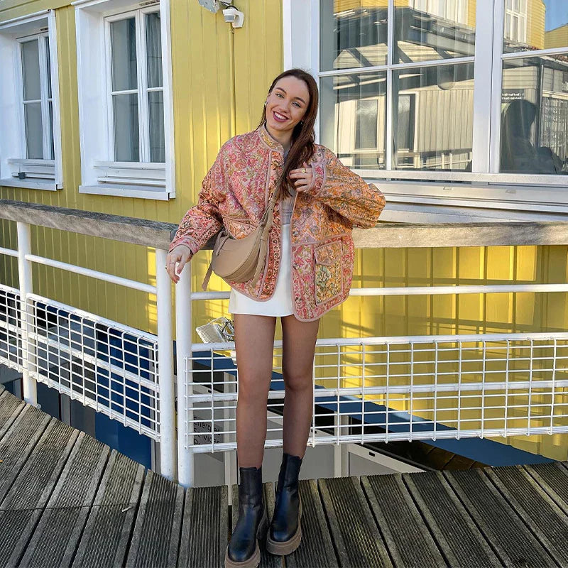 Els - Steppjacke mit Blumenmuster für Damen