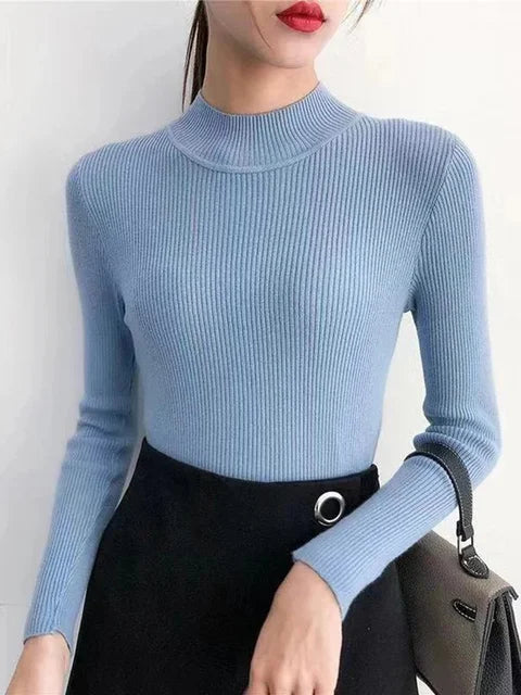 Petunia - Damen Slim Fit Pullover mit StehkragenSweaters Simple Chic Jumpers