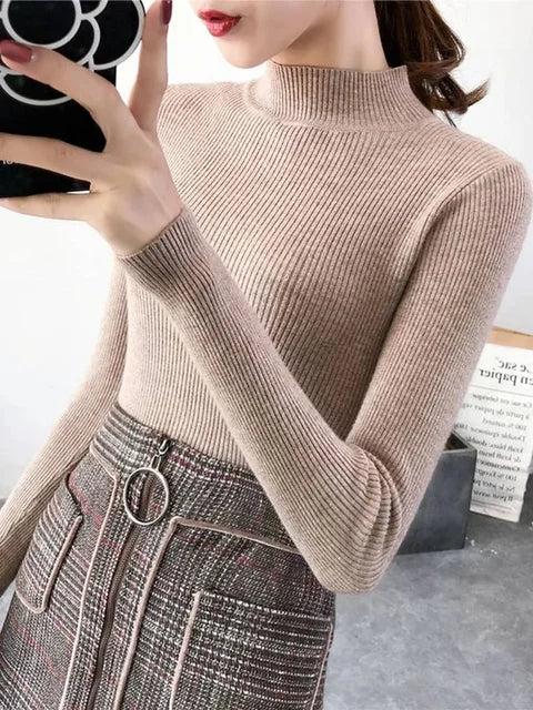 Petunia - Damen Slim Fit Pullover mit StehkragenSweaters Simple Chic Jumpers