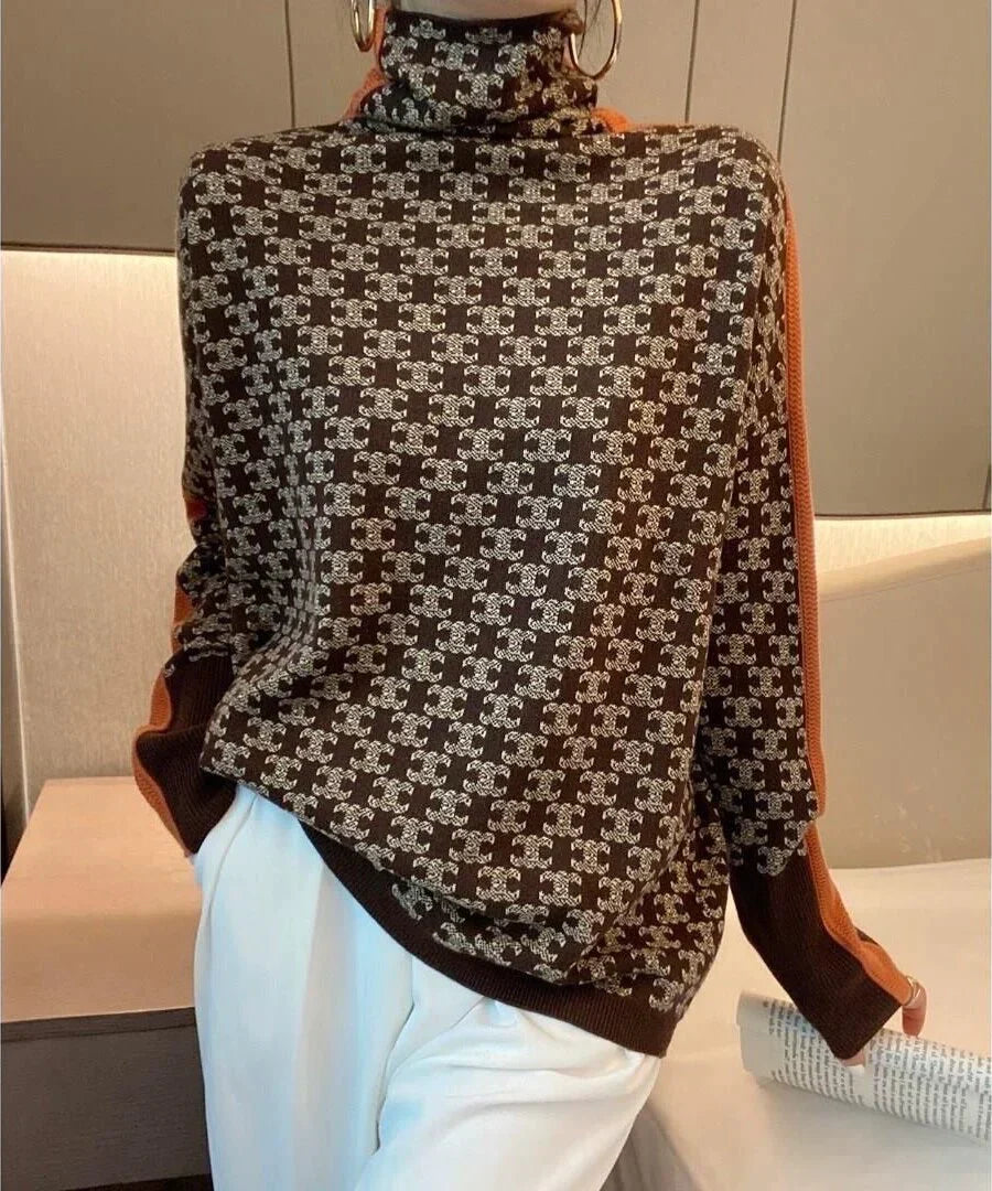 Sabrine - Damen-Rollkragenpullover im Vintage-Look