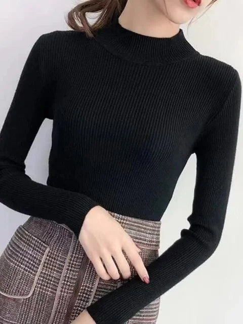 Petunia - Damen Slim Fit Pullover mit StehkragenSweaters Simple Chic Jumpers