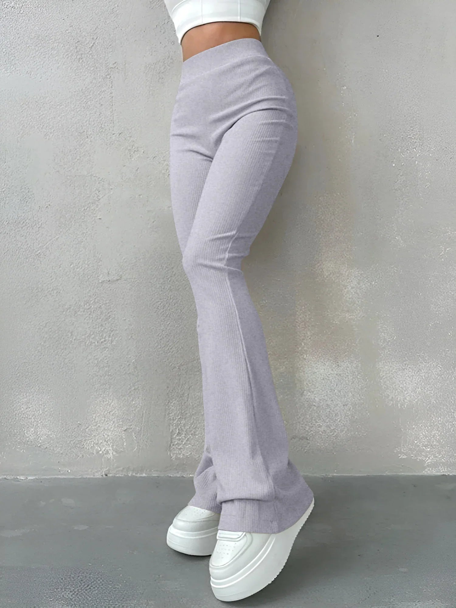 Ayla - Stilvolle und Chice Herbst Gerippte Schlaghosen mit Hoher Taille für Damen