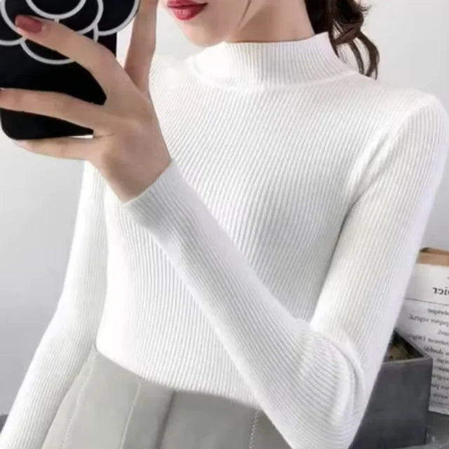Petunia - Damen Slim Fit Pullover mit StehkragenSweaters Simple Chic Jumpers