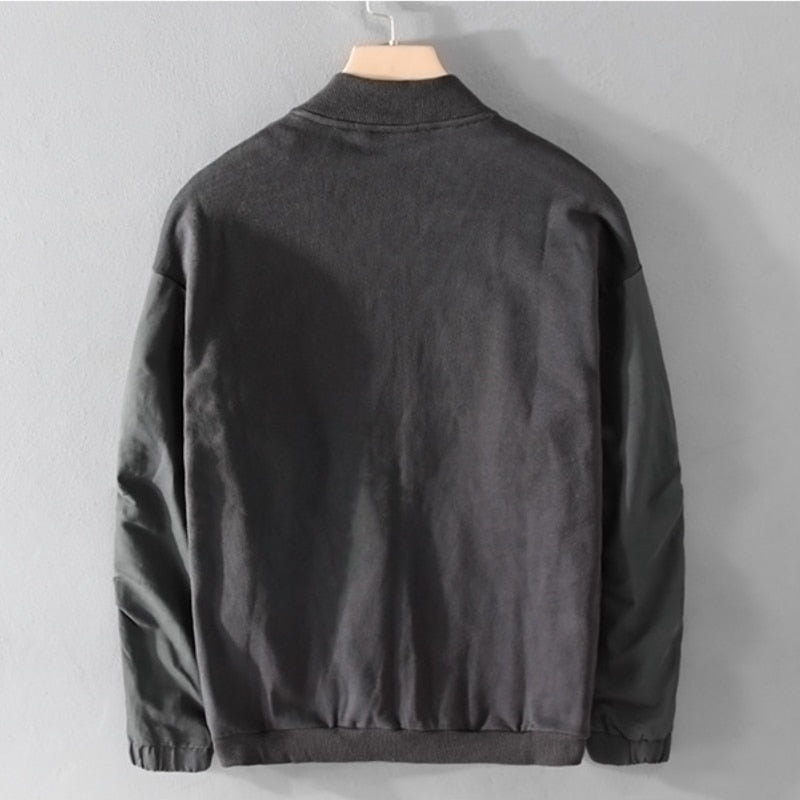 Benjie - Lässige Sommer Schwarze Baumwolljacke mit Großen Aufgesetzten Taschen für Herren