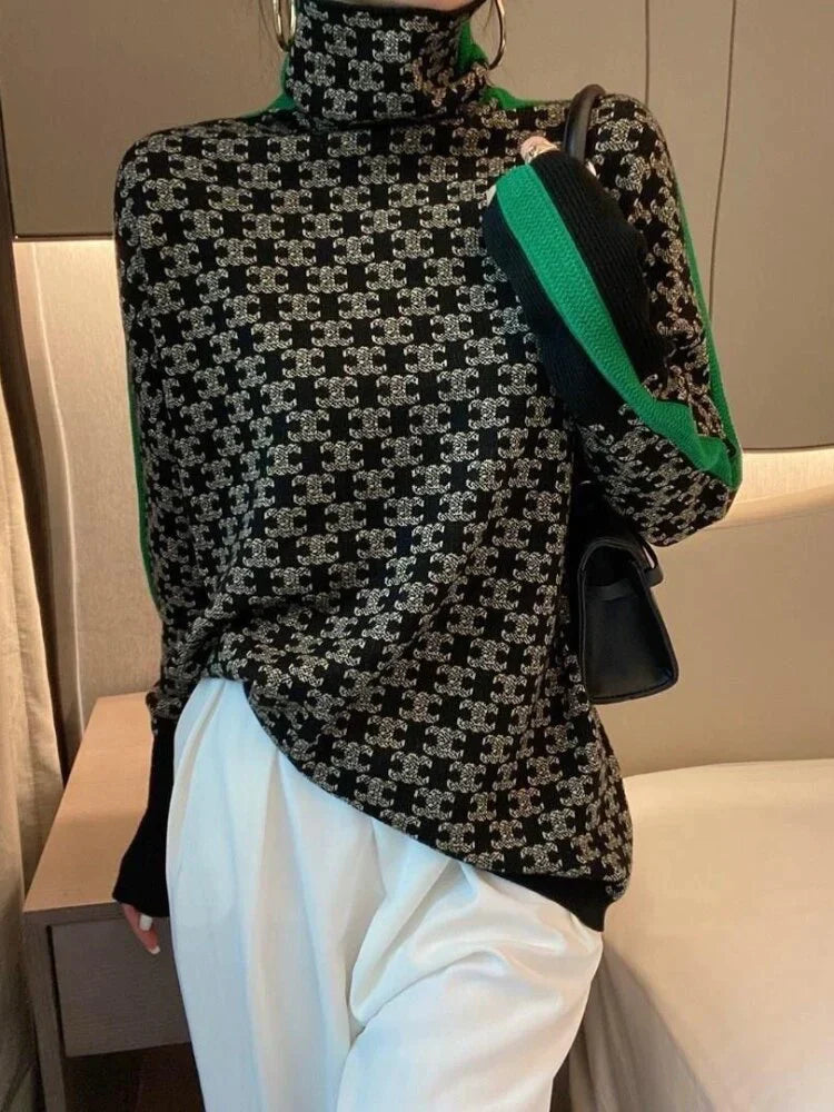 Sabrine - Damen-Rollkragenpullover im Vintage-Look