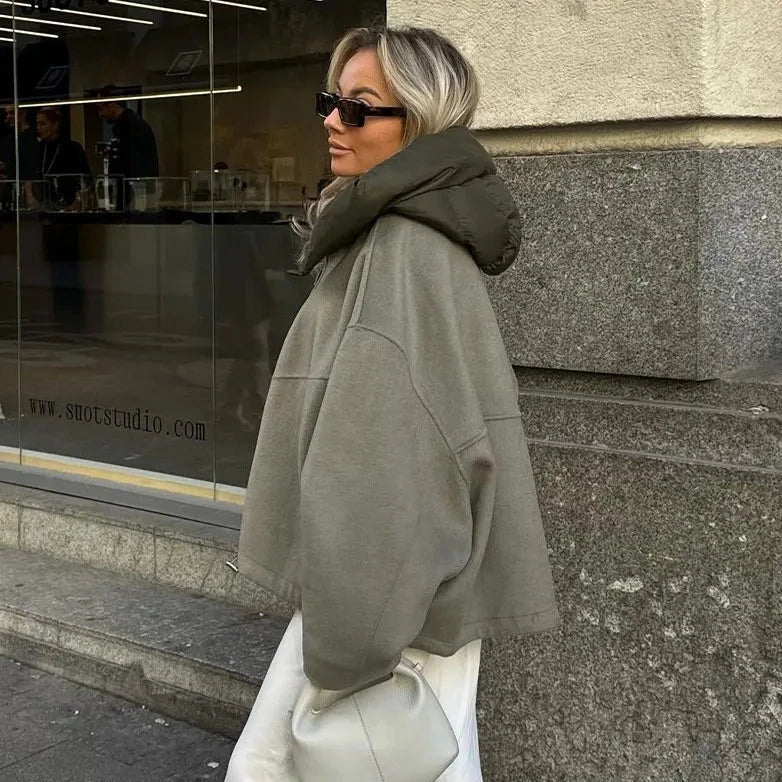 Anniken - Stilvoller Army-Grüner Lässiger Hoodie für Damen
